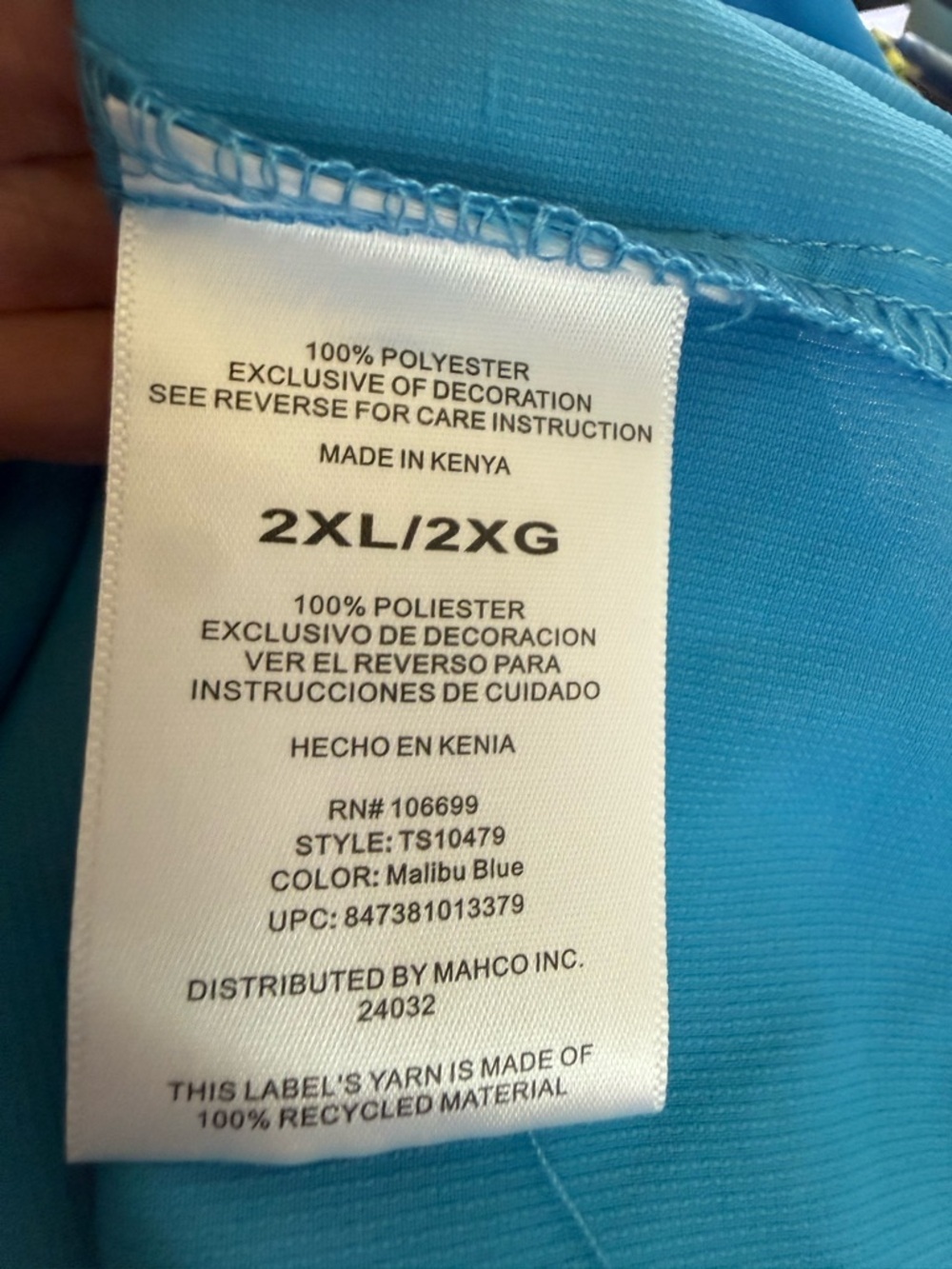 Mens Habit short sleeve vented fishing shirt in Malibu Blue Size 2XL. EUC - Picture 8 of 10